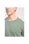 Regular Fit Regular Cut Crew Neck 100% Cotton Olive Green T-Shirt - 2