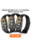 Xiaomi Mi Band 8 Mi Band 9 Mi Band 10 Compatible 3 Pack Silicone Cord Wristband with Metal Pin Black