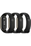 Xiaomi Mi Band 8 Mi Band 9 Mi Band 10 Compatible 3 Pack Silicone Cord Wristband with Metal Pin Black - 5
