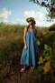 Women's Thin Strap Jean Dress - 3