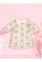 Girl's Baby Doll Collar Floral Embroidered Design Dress