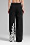 Women's Lace Appliqued Design Palazzo Pants - 5