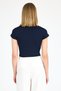 Women's Navy Blue Crop Fitted T-Shirt - 5