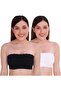 Women’s Padded Seamless Strapless Bandeau Tube Bra with Back Hook, Free Size, (Pack of 2)