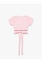 Short Sleeve Crew Neck Tie Detail Sports T-Shirt - 5