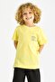 Crew Neck Short Sleeve Timeless Printed Light Yellow Color Boy's Tshirt
