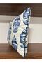 4Lü-E433-E433A White Background Double Sided Patterned Throw Pillow Cover with Piping on the Edges - 3