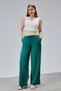 Women's Pants Wide Leg Raised Waist Pocket Striped Trousers Striped-Pants - 2