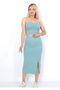Women's Mint Slit Detailed Corded Long Tight Pencil Skirt - 7