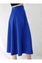 Women's - Cobalt Blue Woven Maxi Bell Skirt with Six Pieces Detail - 5