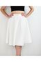 Women's White Six-Piece Woven Knee-Cut Chimera Skirt - 5