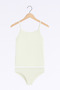 Women's Ecru Viscose Lycra Soft Fabric String Strap Tank Top & Slip Panties Set L3I5K3L4Ekk