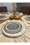 Ruffled Raw Linen American Service Round Supla 6 Pcs 40 cm - 5