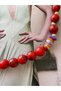 Burgundy Chunky Beaded Summer Women's Necklace – Modern and Stylish Design - 4