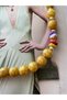 Yellow Chunky Beaded Summer Women's Necklace – Modern and Stylish Design - 4