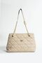 NBI BAGS Black Quilted 3 Compartment Zipper Closure Chain Strap Lined Handbag and Shoulder Bag