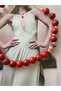 Burgundy Chunky Beaded Summer Women's Necklace – Modern and Stylish Design - 3