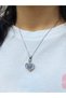316L Steel Rose Detailed Heart Model Women's Necklace - 6