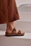 Women's Strappy Leather Slippers 215522 - 4
