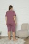 Women's Plus Size 100% Cotton Summer Short Sleeve Pocket Capri Bermuda Pajamas Set - 6