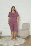 Women's Plus Size 100% Cotton Summer Short Sleeve Pocket Capri Bermuda Pajamas Set - 4