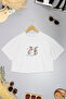 Women's Semi Crop Oversize T-Shirt - Cute Rabbit Printed T-Shirt - 5