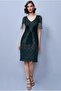 Marta Flapper Dress in Forest Green
