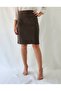 Women's Khaki Textured Pencil Skirt - 4