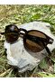 Brown Framed Brown Glass Brand Model Oval Polarized Unisex Sunglasses