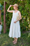 Lace Thick Strap Linen Dress - 3