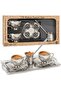 Coffee Cup Turkish Coffee Metal Cup Set Copper Coffee Cup with Tray and Moka Pot 2-Piece