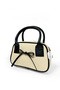 Women's Black Canvas Bow Leather Detailed Hand and Shoulder Bag Small Size - 4