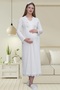 4 Piece Maternity Set Dressing Gown-Nightgown-Pajama Set 75% Cotton, 25% Viscose - 4