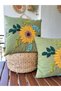 Panch Sunflower 2-Piece Handmade Cushion Cover Set, 100% Handcrafted, Green Color - 4