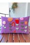 Punchhatolyesii Purple Colorful Flower Panch Punch Hand Embroidered Handmade Throw Pillow Cover (30X50) Sizes - 6