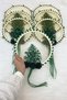 Vip Appliqued Bridal Tambourine Green, Bridesmaid Wedding Henna Night Circumcision Bachelorette Bride with Bell 27cm 1 Piece