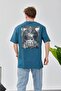 Men's T-Shirt Muhammad Ali Bank Petrol Blue Oversize Crew Neck - 4