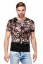 Men's Brown Lettering Painted T-Shirt