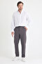 Men's Side Pockets, Elastic Waist, Lace-Up Belt, Relaxed Fit, Comfortable Cut Cool Fabric Trousers - 2