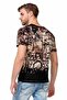Men's Brown Lettering Painted T-Shirt - 3