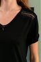 Bamboo Fabric Plus Size Women's Lace Short Sleeve Pajamas Set Soft, Breathable, Stylish - 4