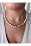 Seashell Stone and Pearl Detailed Necklace – Handmade Design with Figure Tip - 2