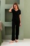 Bamboo Fabric Plus Size Women's Lace Short Sleeve Pajamas Set Soft, Breathable, Stylish - 3