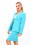V-Neck Long Corporate Jacket-Turquoise - 2