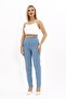 Elastic Tight-Legged Trousers-Sea - 4