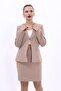 V-Neck Hooded Classic Jacket-Stone - 1041100