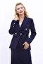 Men's Collared Cross Jacket - Navy Blue - 1047100