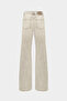 High Waist Wide Leg Snow Wash Wide Leg Seamless Jeans - 7