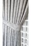Troy Gray Double Wing Closely Pleated Jacquard Satin Textured Background Curtain with Shiny Pattern 100 X 260