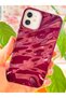 iPhone 12/12 Pro Case Glossy Embossed Wave Design Patterned Plum Shock-Absorbing Cover - 7